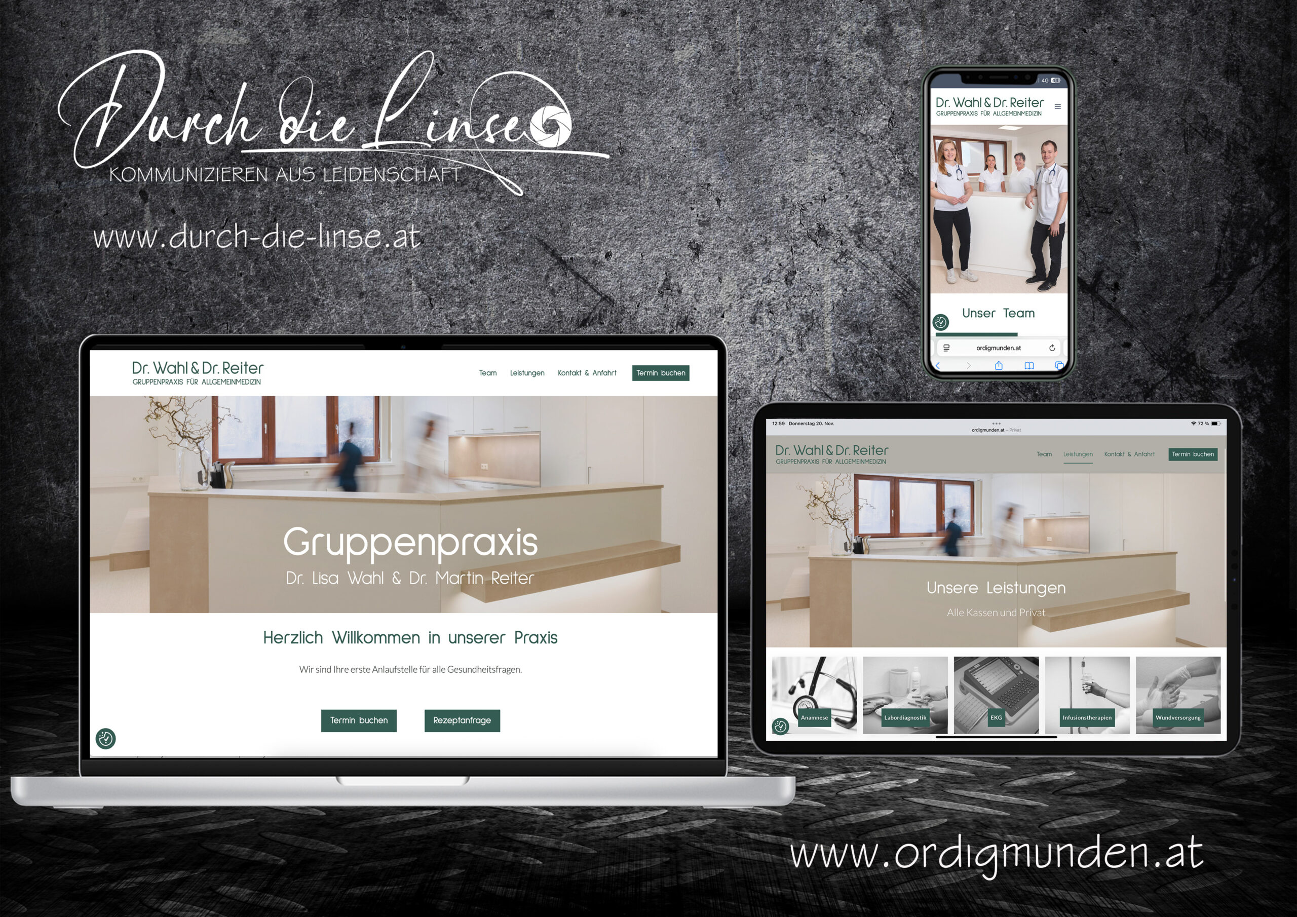 Umsetzung neue Webseite von Ordination Gmunden