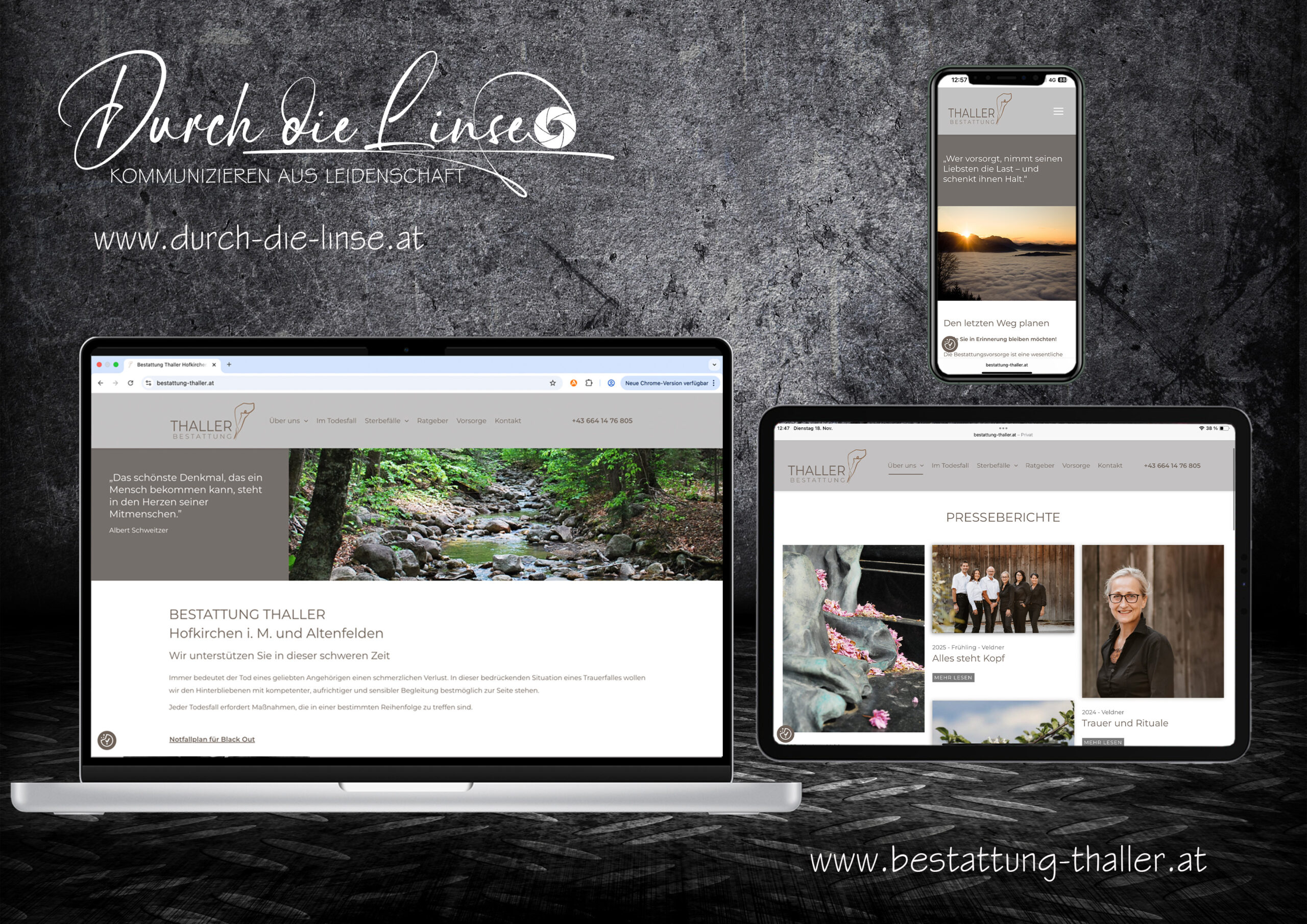 Umsetzung neue Webseite von Bestattung Thaller