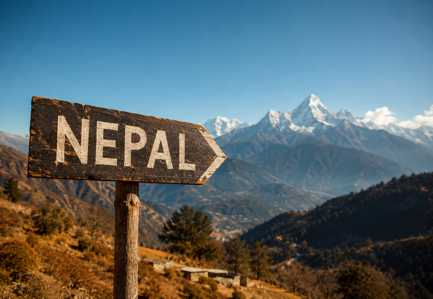 Fotomontage Nepal mit Landschaft
